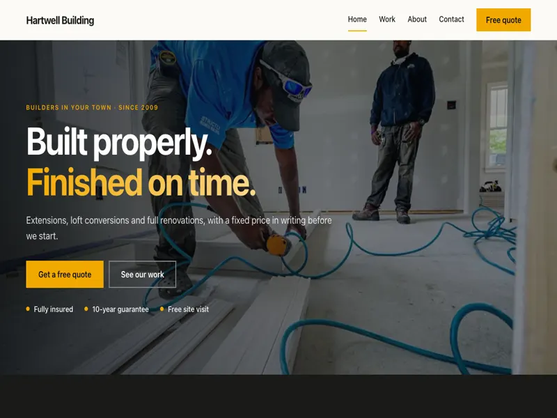 Foundry website template: builders, trades and home services
