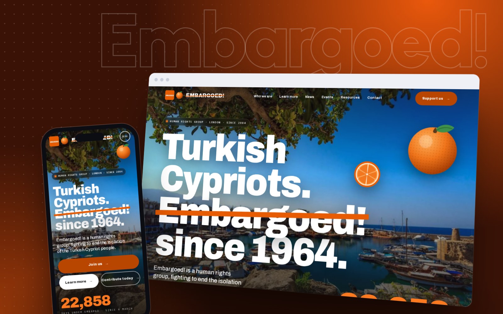 Embargoed!: the finished project on desktop and phone
